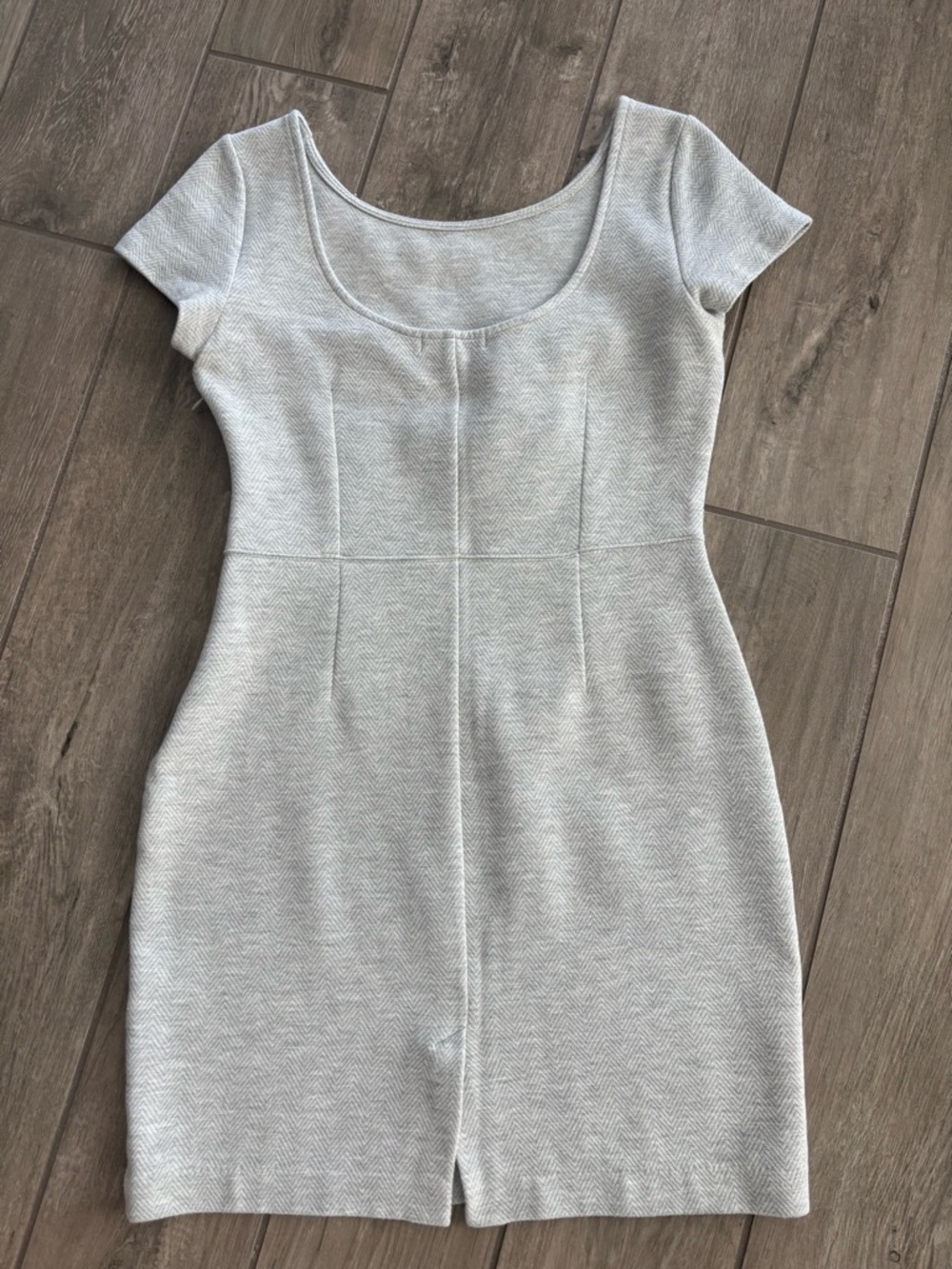 Banana Republic Simple Scoop Neck Gray Knit Dress